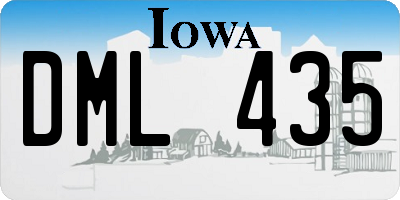 IA license plate DML435
