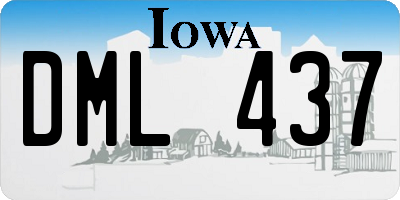 IA license plate DML437