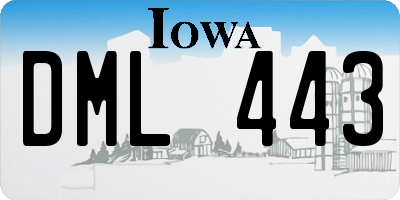 IA license plate DML443