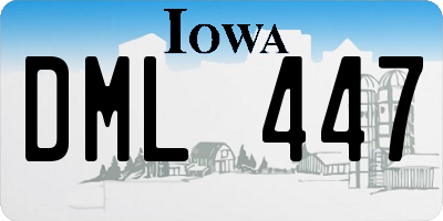 IA license plate DML447