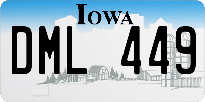 IA license plate DML449
