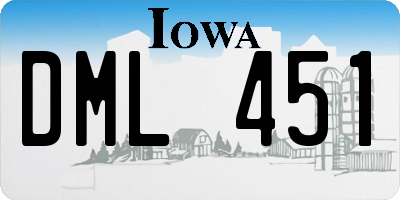 IA license plate DML451