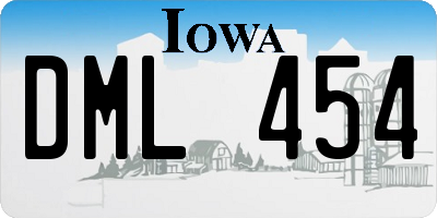 IA license plate DML454