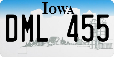 IA license plate DML455