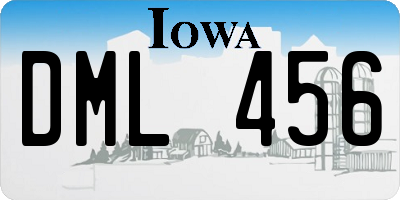 IA license plate DML456