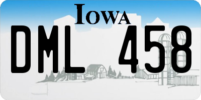 IA license plate DML458