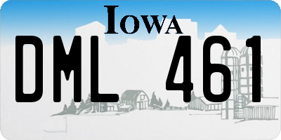 IA license plate DML461