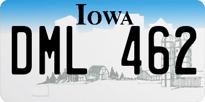 IA license plate DML462