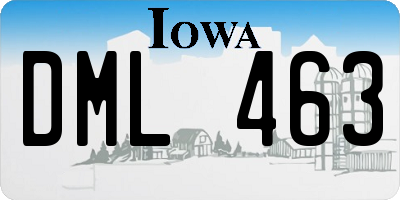IA license plate DML463