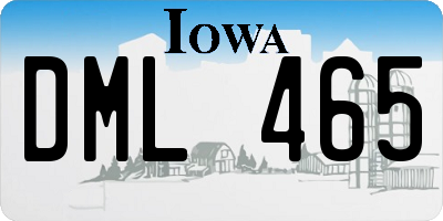 IA license plate DML465