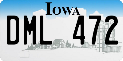 IA license plate DML472