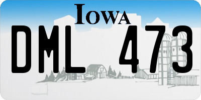 IA license plate DML473