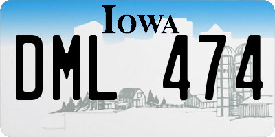 IA license plate DML474