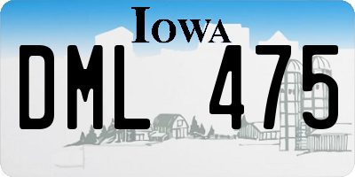 IA license plate DML475
