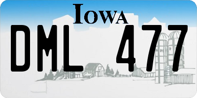IA license plate DML477