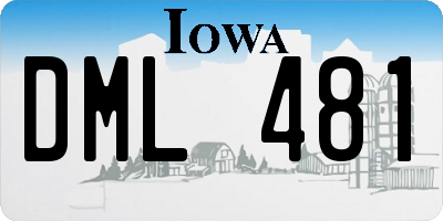 IA license plate DML481