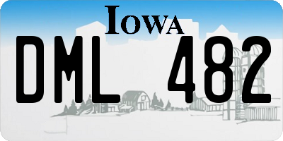 IA license plate DML482