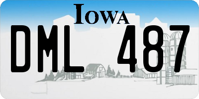 IA license plate DML487
