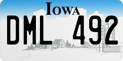 IA license plate DML492