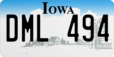 IA license plate DML494
