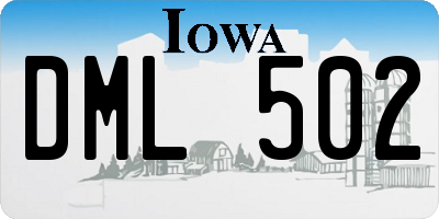 IA license plate DML502