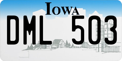 IA license plate DML503