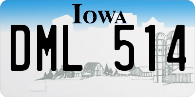 IA license plate DML514