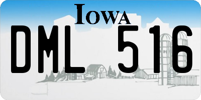 IA license plate DML516