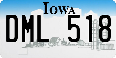 IA license plate DML518