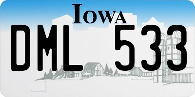IA license plate DML533