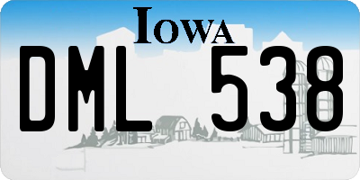 IA license plate DML538