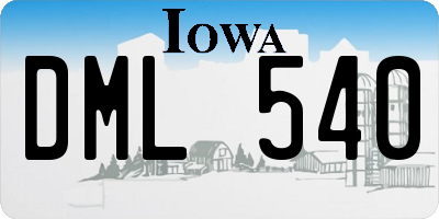 IA license plate DML540