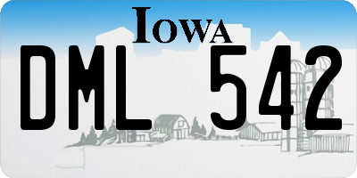 IA license plate DML542