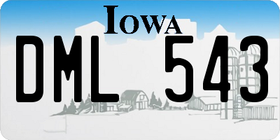 IA license plate DML543