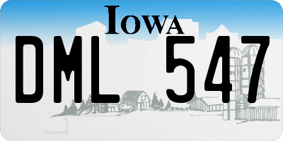 IA license plate DML547
