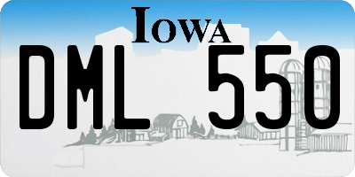 IA license plate DML550
