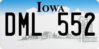 IA license plate DML552