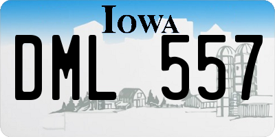 IA license plate DML557