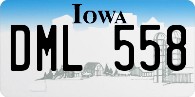 IA license plate DML558
