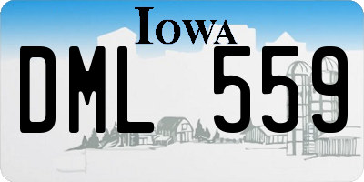 IA license plate DML559