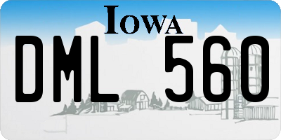 IA license plate DML560