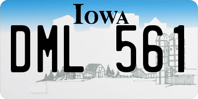 IA license plate DML561
