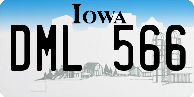 IA license plate DML566