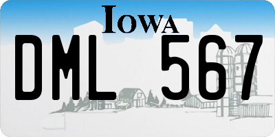 IA license plate DML567