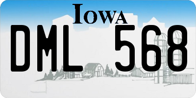 IA license plate DML568