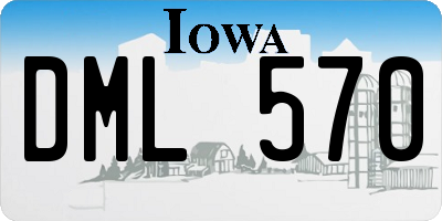IA license plate DML570