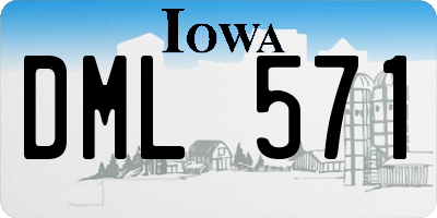 IA license plate DML571