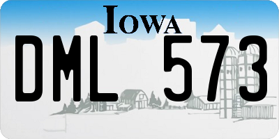 IA license plate DML573