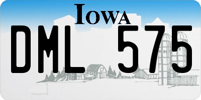 IA license plate DML575