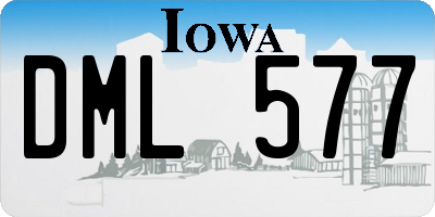 IA license plate DML577